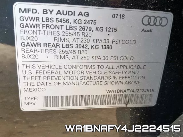 WA1BNAFY4J2224515 фото 2