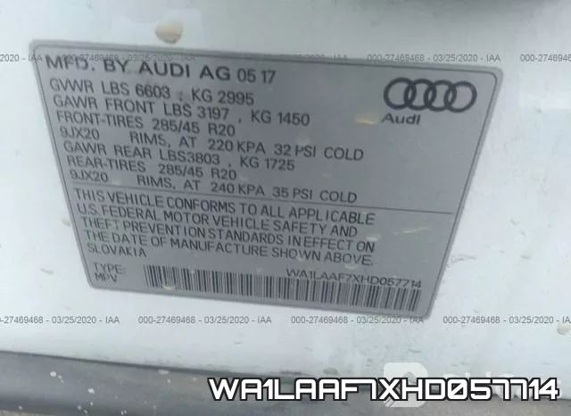 WA1LAAF7XHD057714 фото 10
