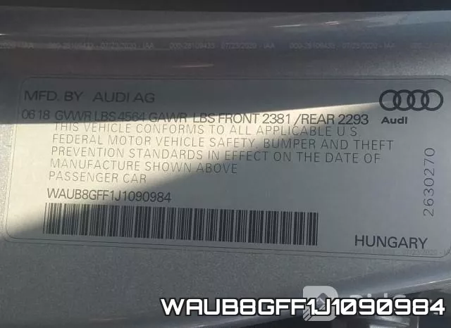 WAUB8GFF1J1090984 фото 10