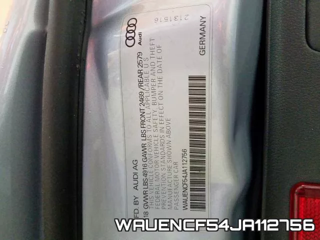 WAUENCF54JA112756 фото 2
