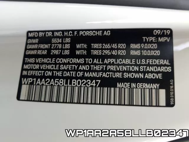 WP1AA2A58LLB02347 фото 2