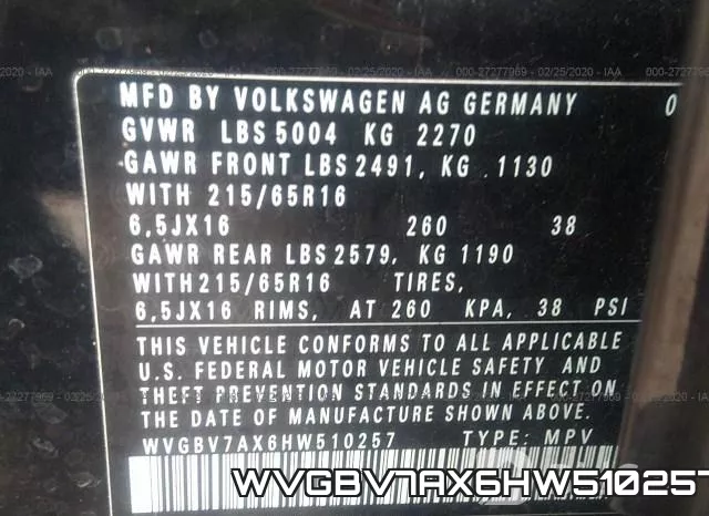 WVGBV7AX6HW510257 фото 10