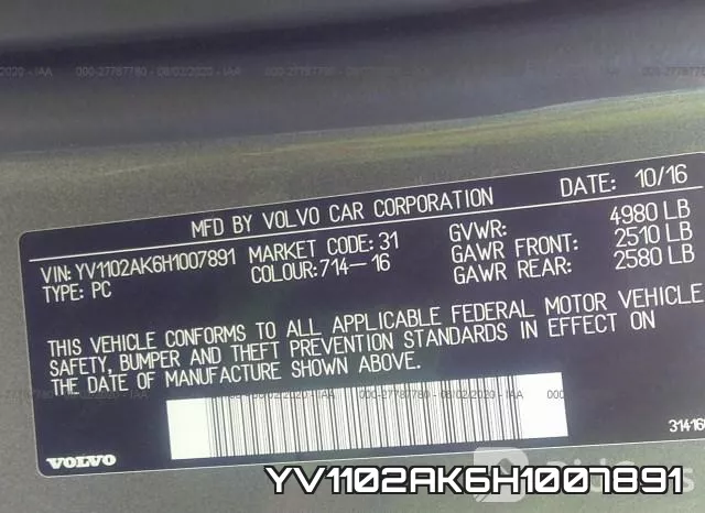 YV1102AK6H1007891 фото 10