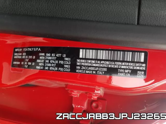 ZACCJABB3JPJ23265 фото 2