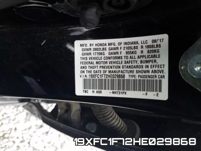 19XFC1F72HE029868 фото 2