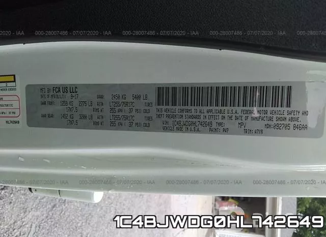 1C4BJWDG0HL742649 фото 10