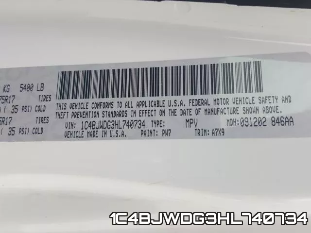 1C4BJWDG3HL740734 фото 2