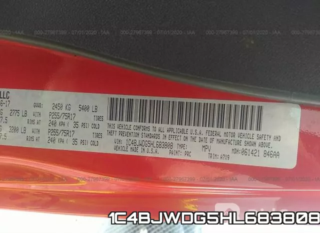 1C4BJWDG5HL683808 фото 10