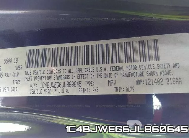 1C4BJWEG6JL860645 фото 10