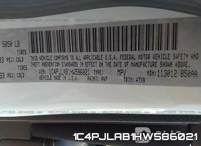1C4PJLAB1HW586021 фото 10