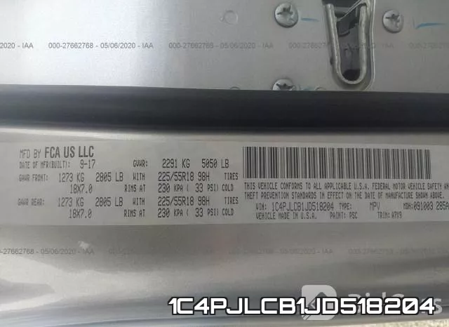 1C4PJLCB1JD518204 фото 10