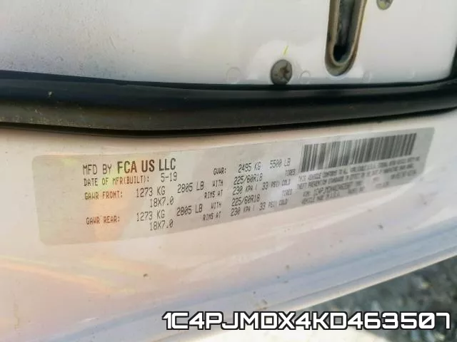 1C4PJMDX4KD463507 фото 2