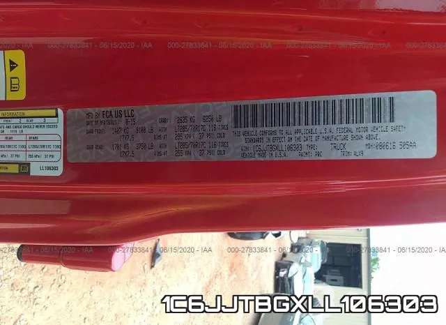 1C6JJTBGXLL106303 фото 10