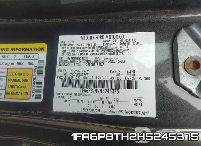 1FA6P8TH2H5245375 фото 10