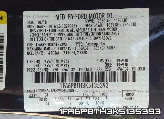 1FA6P8TH3K5135393 фото 10