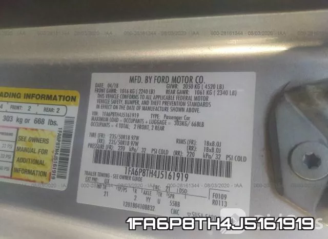 1FA6P8TH4J5161919 фото 10