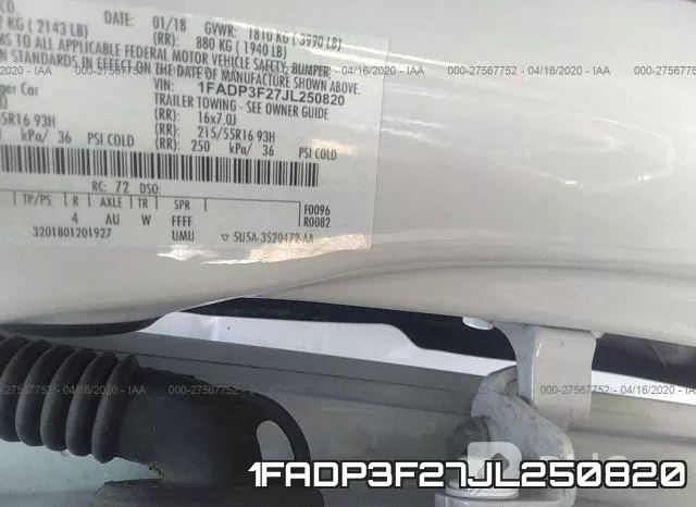 1FADP3F27JL250820 фото 10