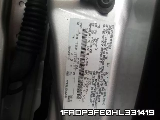 1FADP3FE0HL331419 фото 2