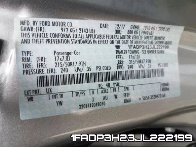 1FADP3H23JL222199 фото 2