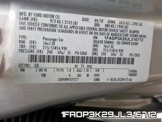 1FADP3K29JL316712 фото 2