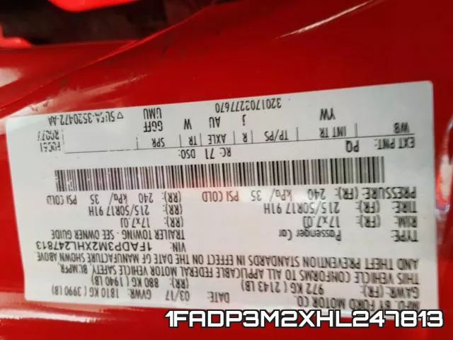 1FADP3M2XHL247813 фото 2
