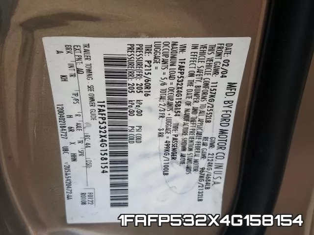 1FAFP532X4G158154 фото 2