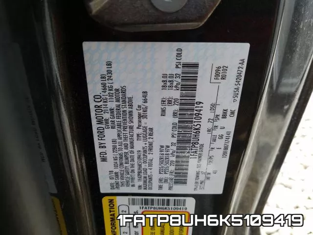1FATP8UH6K5109419 фото 2