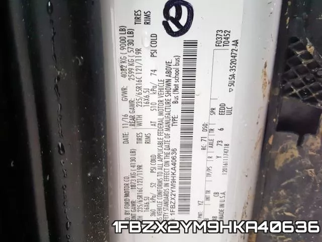 1FBZX2YM9HKA40636 фото 2