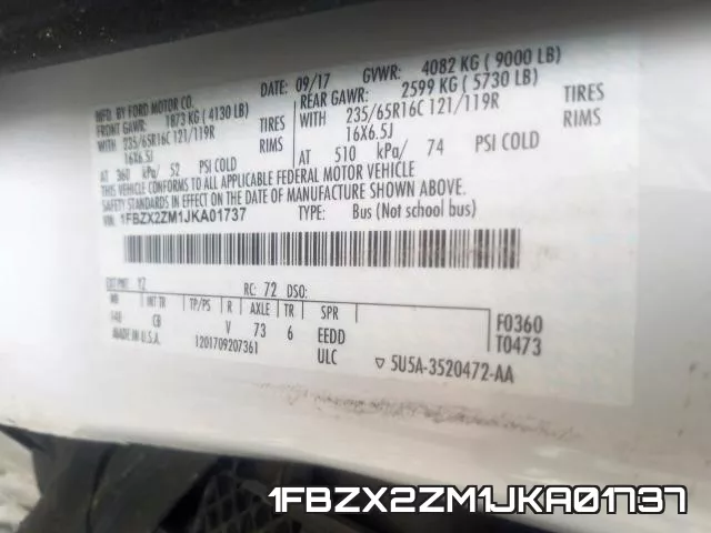 1FBZX2ZM1JKA01737 фото 2