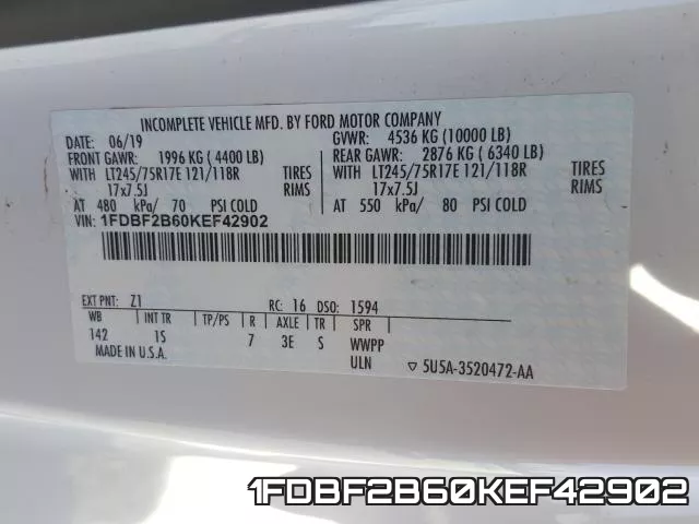 1FDBF2B60KEF42902 фото 2