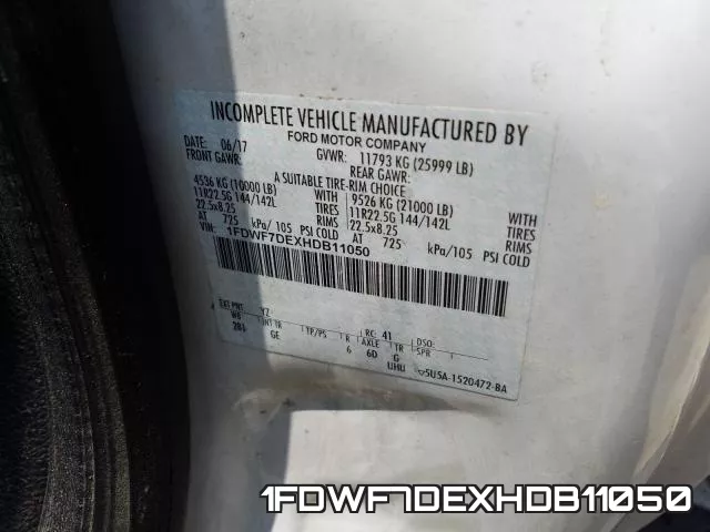 1FDWF7DEXHDB11050 фото 2