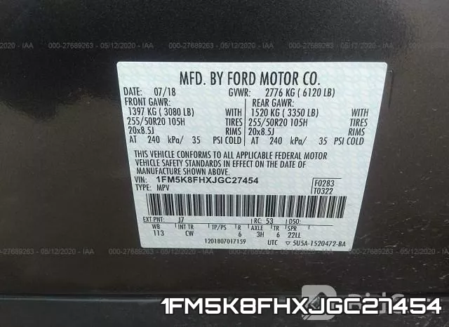 1FM5K8FHXJGC27454 фото 10