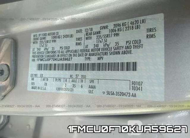 1FMCU0F70KUA59627 фото 10