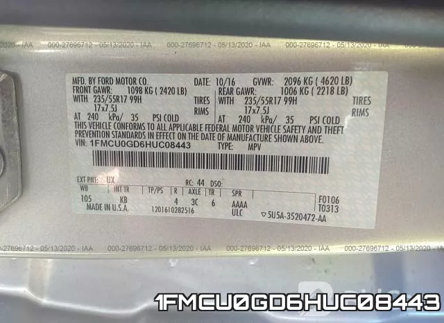 1FMCU0GD6HUC08443 фото 10