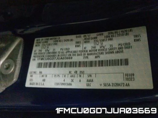 1FMCU0GD7JUA03669 фото 2