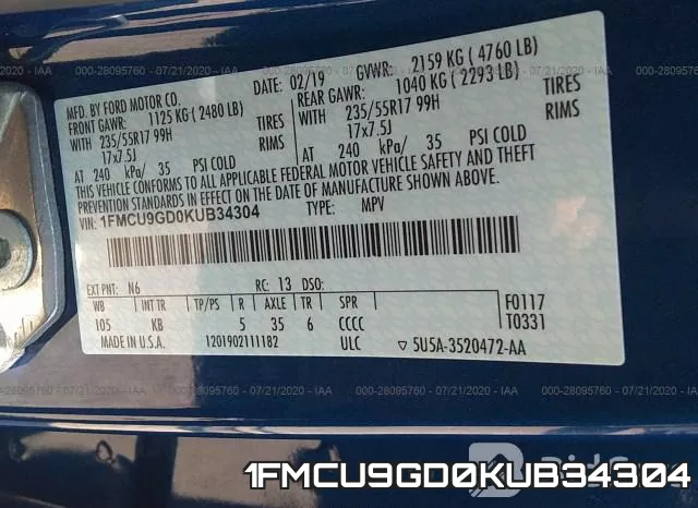 1FMCU9GD0KUB34304 фото 10