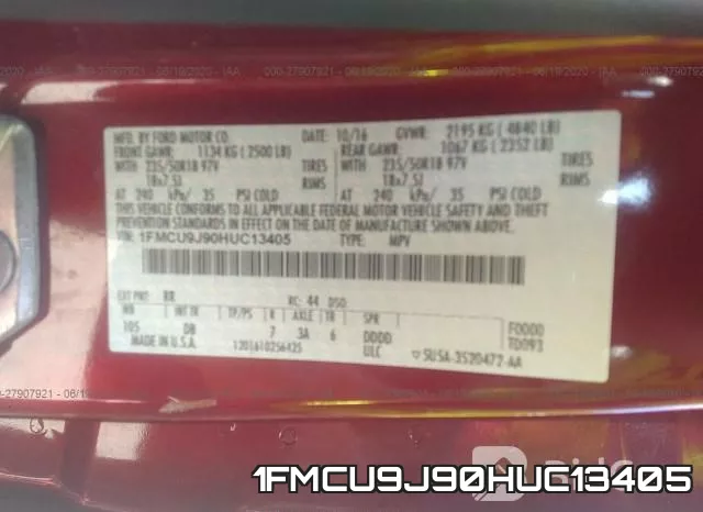 1FMCU9J90HUC13405 фото 10