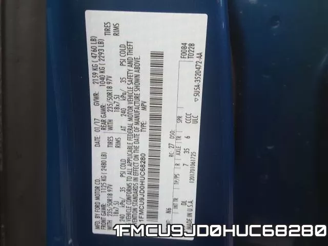 1FMCU9JD0HUC68280 фото 2
