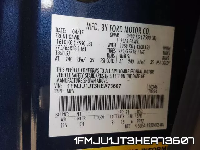 1FMJU1JT3HEA73607 фото 2