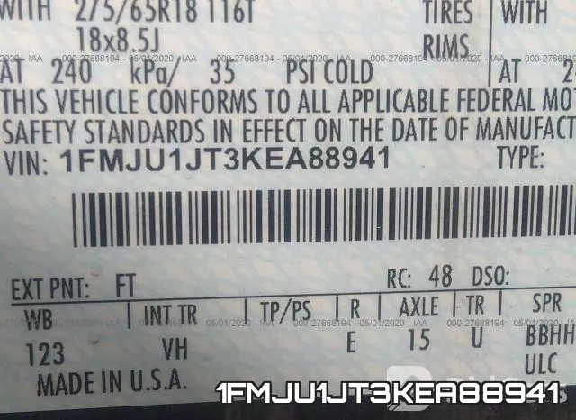 1FMJU1JT3KEA88941 фото 10
