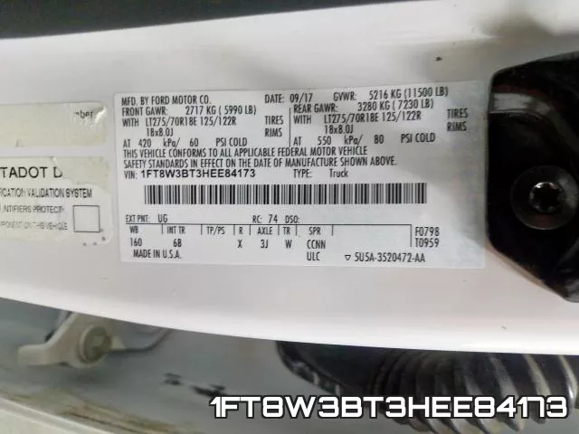 1FT8W3BT3HEE84173 фото 2