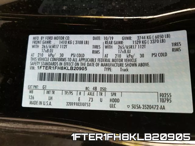 1FTER1FH8KLB20905 фото 2