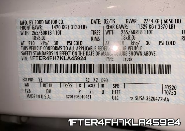 1FTER4FH7KLA45924 фото 2
