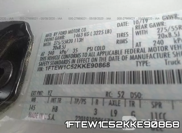 1FTEW1C52KKE90868 фото 10