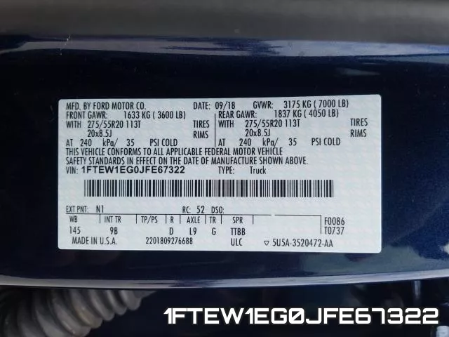 1FTEW1EG0JFE67322 фото 2