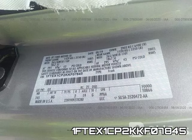 1FTEX1CP2KKF07845 фото 10