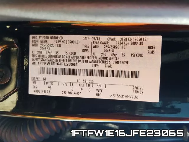 1FTFW1E16JFE23065 фото 2