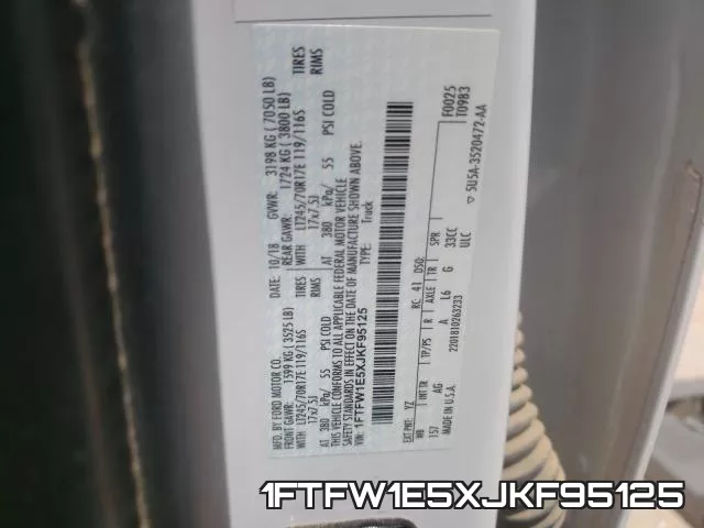 1FTFW1E5XJKF95125 фото 2