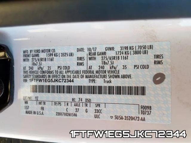 1FTFW1EG5JKC72344 фото 2