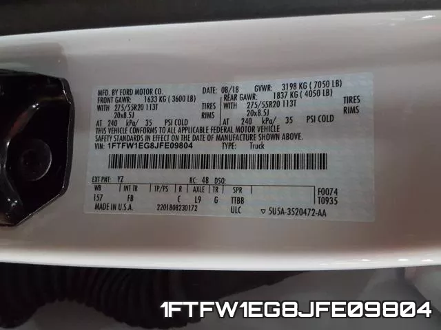 1FTFW1EG8JFE09804 фото 2